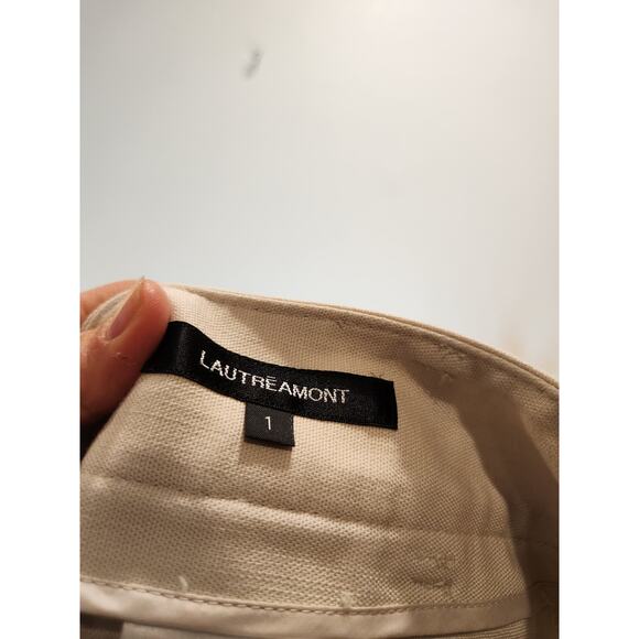 Lautréamont Beige Cropped Pants Women’s Size 1 Japan Minimalist Stretch Waist 28 - Picture 5 of 5
